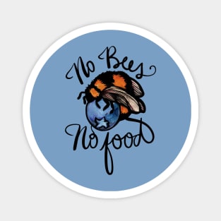 No Bees No Food Magnet